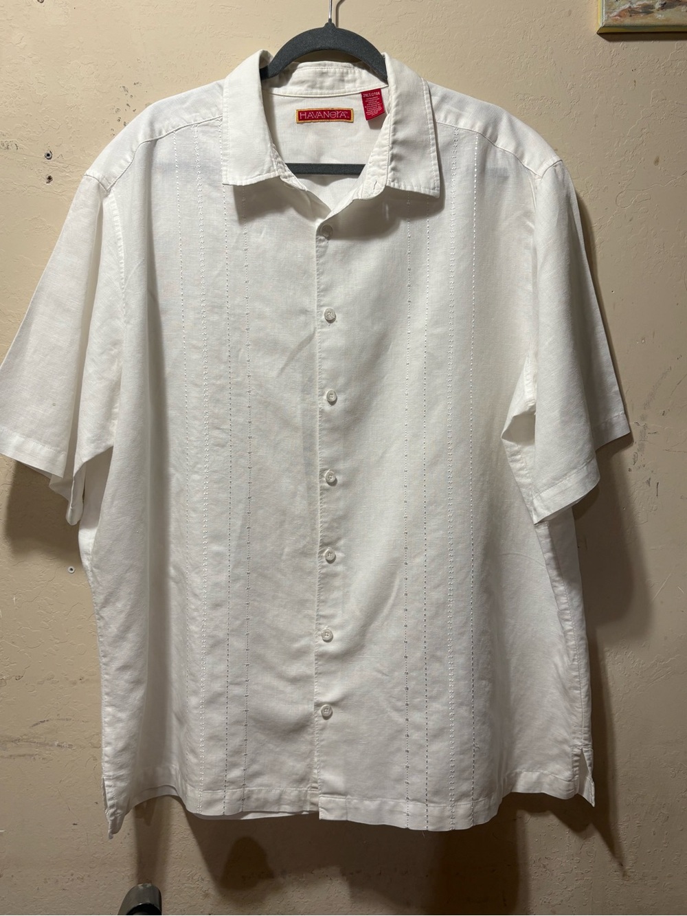 Maranata Men's White Short-Sleeve Casual Button-Down Shirt